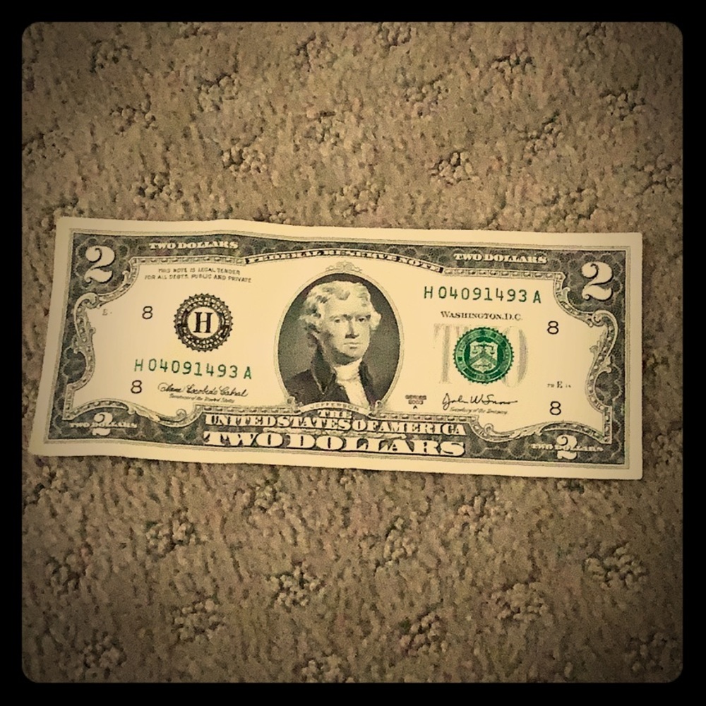 Original two-dollar bill they stoped making these.
